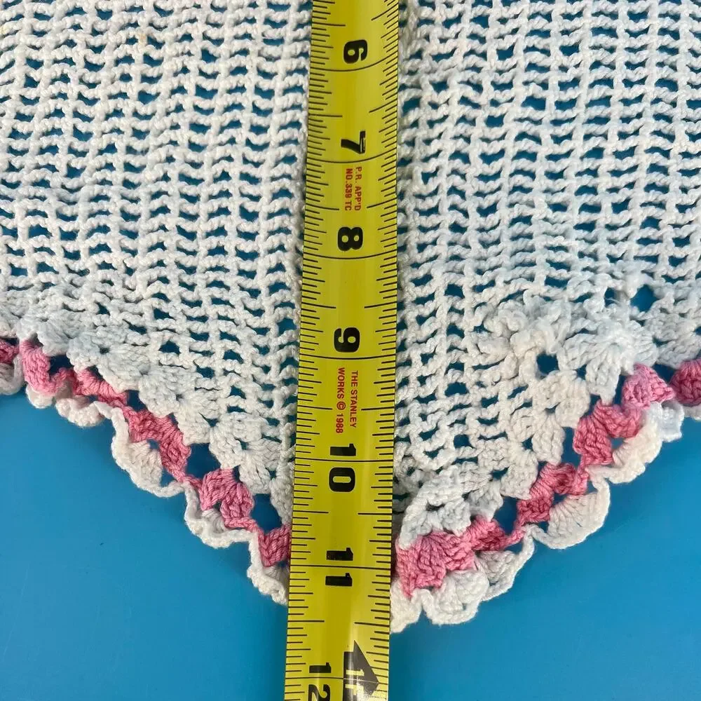 70s Crochet Doily Table Runner Cottage 1970s Vintage